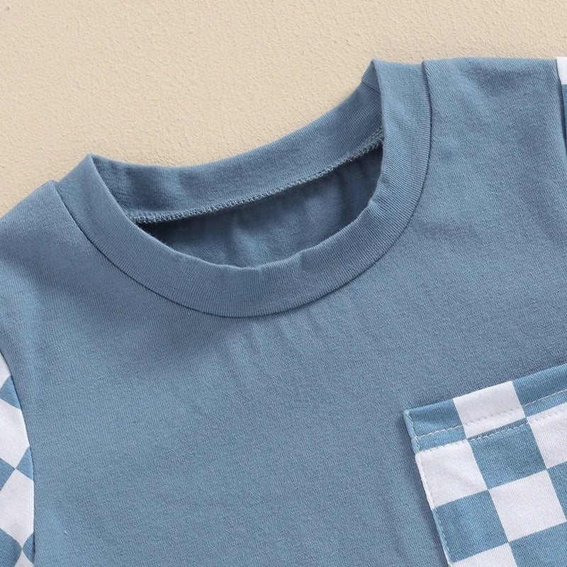 Plaid Printed Short Sleeve Rompers for Boys and Girls: Stylish Comfort