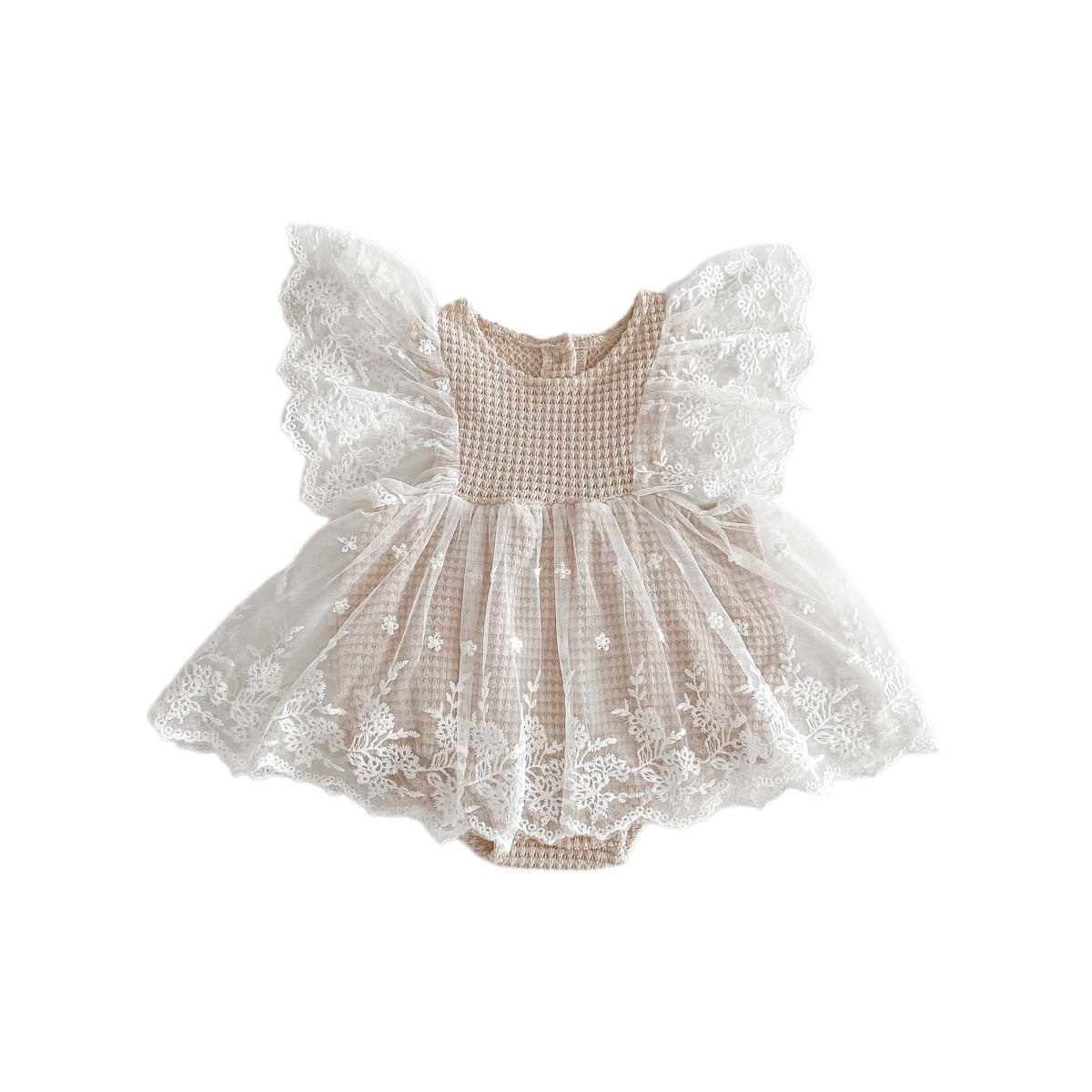 Lace Summer Flounced Sleeve Baby Dress Jumpsuit: Adorable Style for Sunny Days