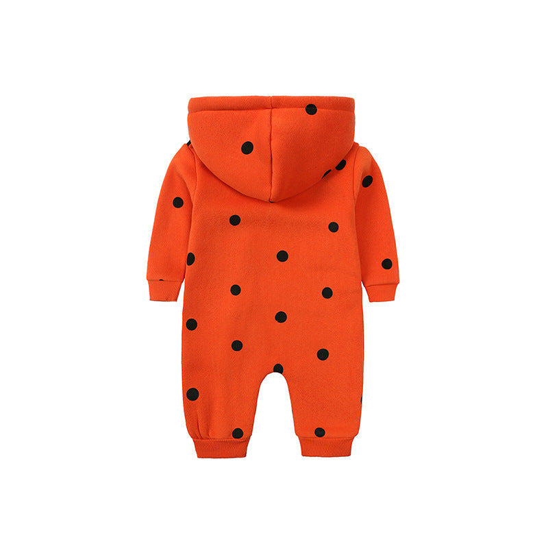 Fashion Hooded Baby Long Sleeve Fleece Jumpsuit | Cozy Infant Wear