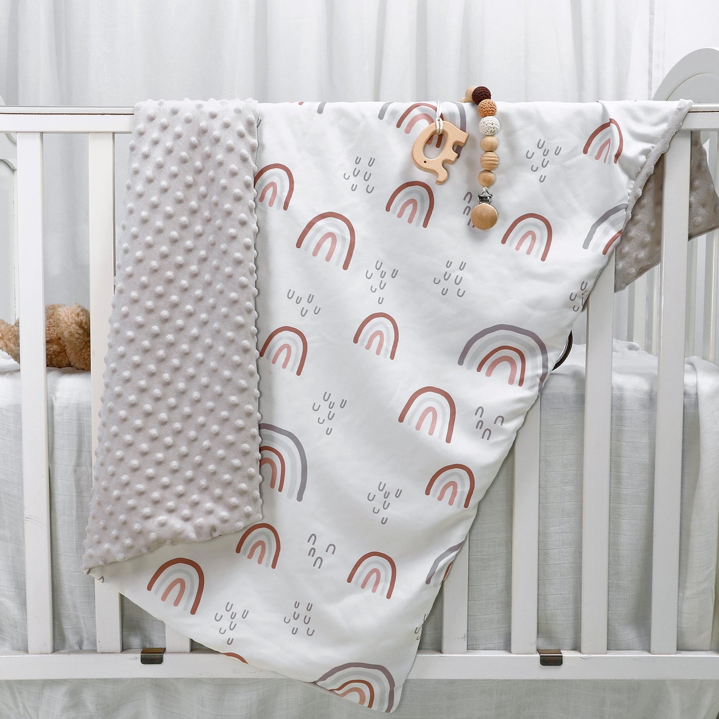 Cuddle Comfort: Pacify Beanie Blanket Newborn Baby Quilt