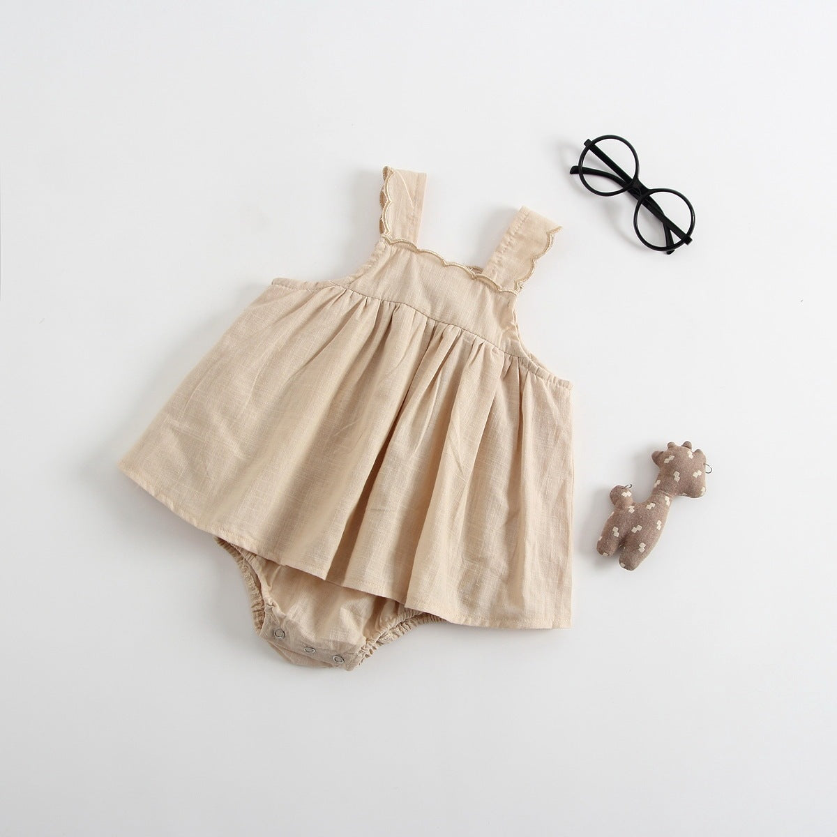 Princess Baby Romper Dress with Suspenders - Adorable Baby Outfit
