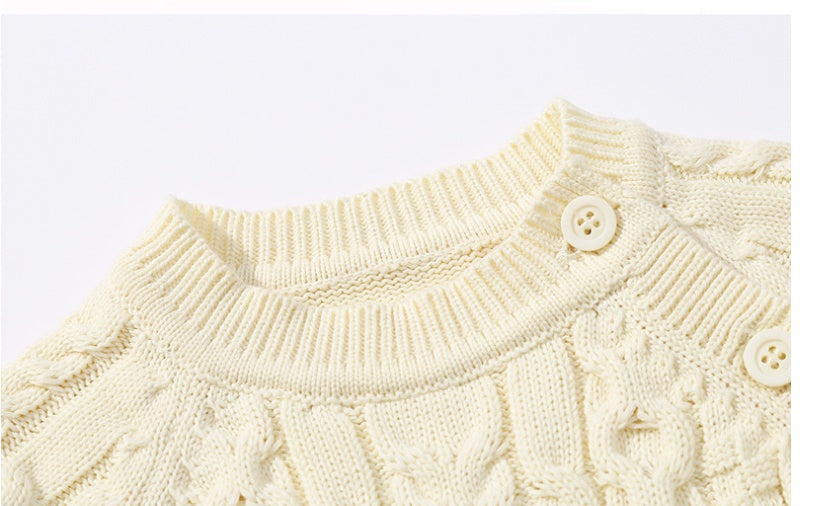 Autumn & Winter Knitted Long Sleeve Romper with Matching Knitted Hat for Babies