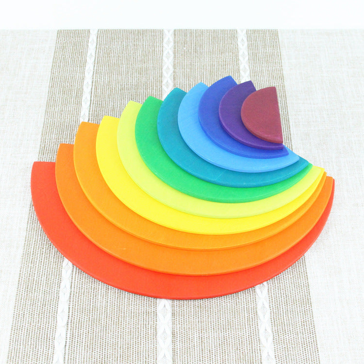 Colorful Learning Adventure: Large 12-Piece Arch Bridge Rainbow Building Blocks Jigsaw Puzzle - Early Childhood Education Toy