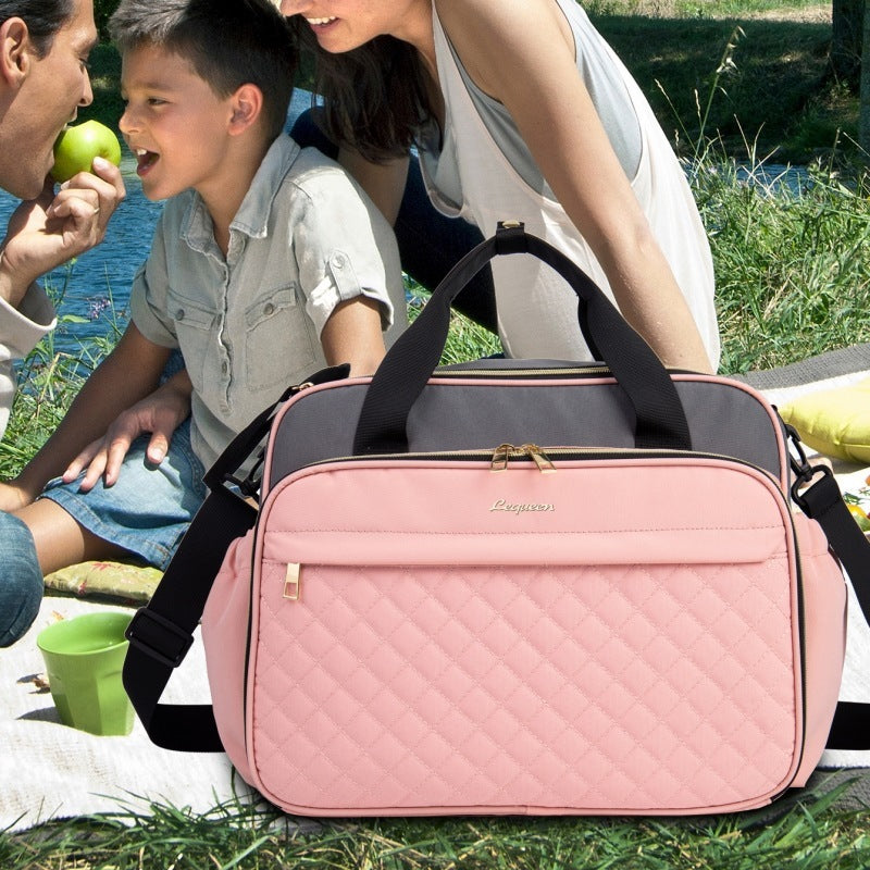 Versatile Large Capacity Oxford Cloth Diaper Bag: Hand-carrying and Crossbody Ready!