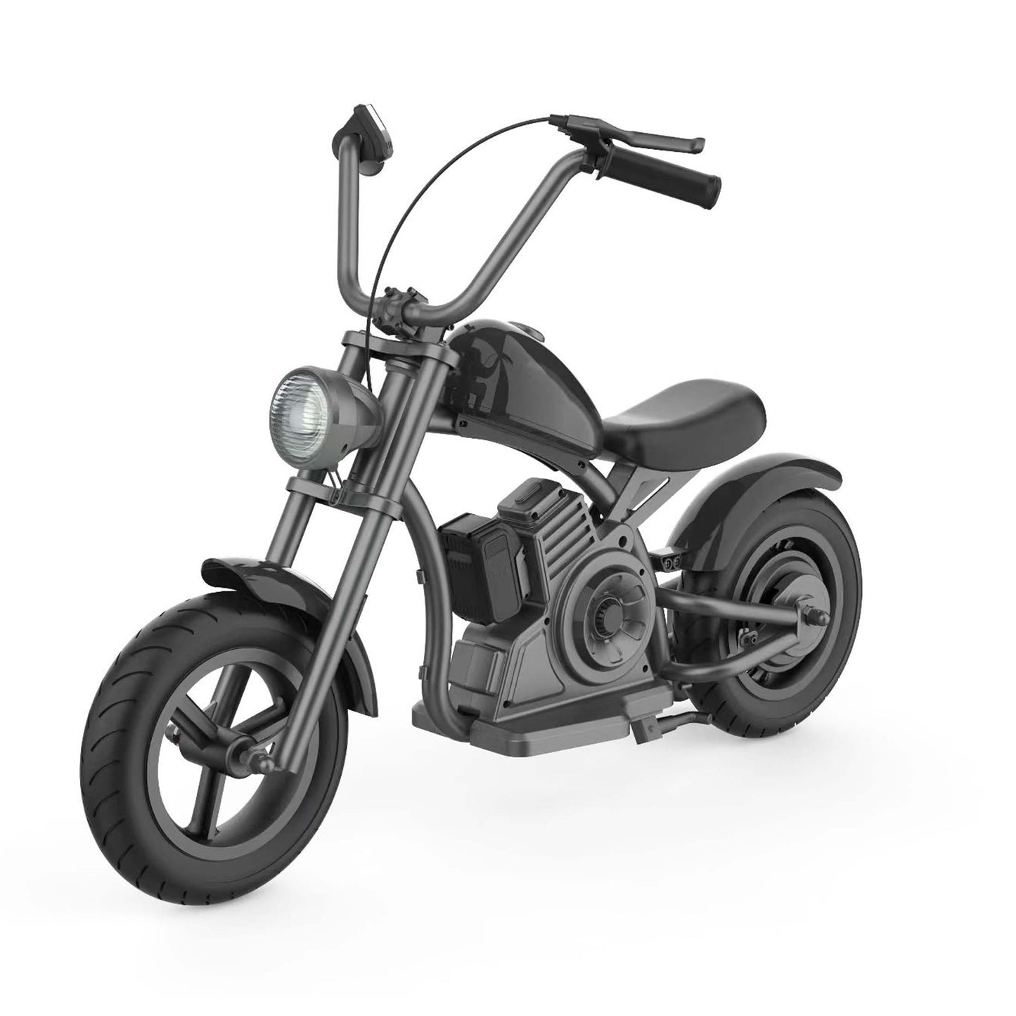 Youmota Electric Bike, 10mph & 150lb Max, 24V Ride On Toy For Kids With LED Lights, Motorcycle Sound, Drum Brake, Handbrake, Twist-Grip Throttle, 12inch Air-filled Tires-Black