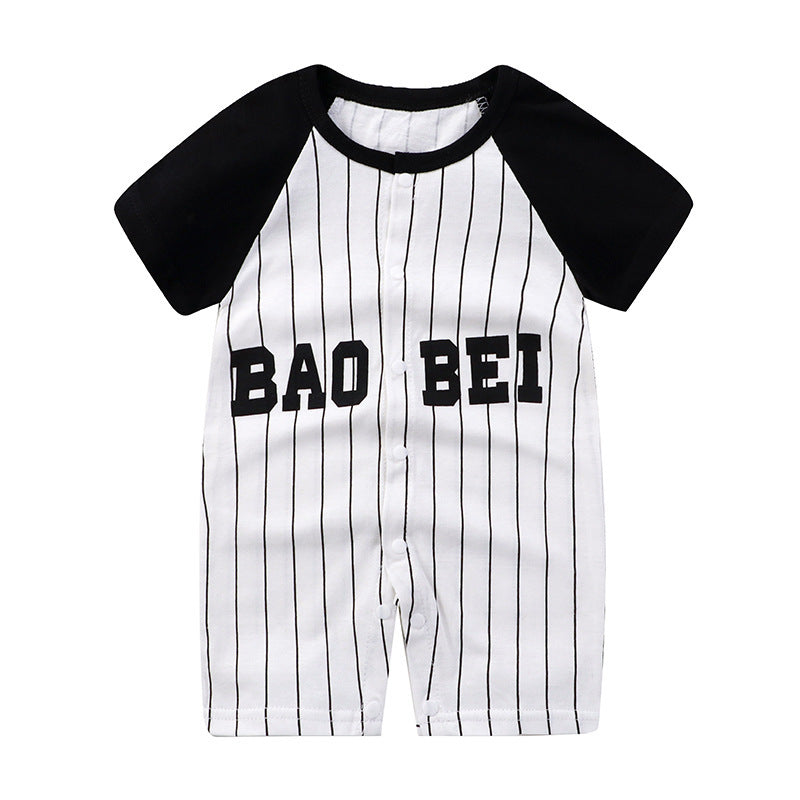 Adorable Cartoon Printed Baby Cotton Pullover Romper - Soft and Comfy