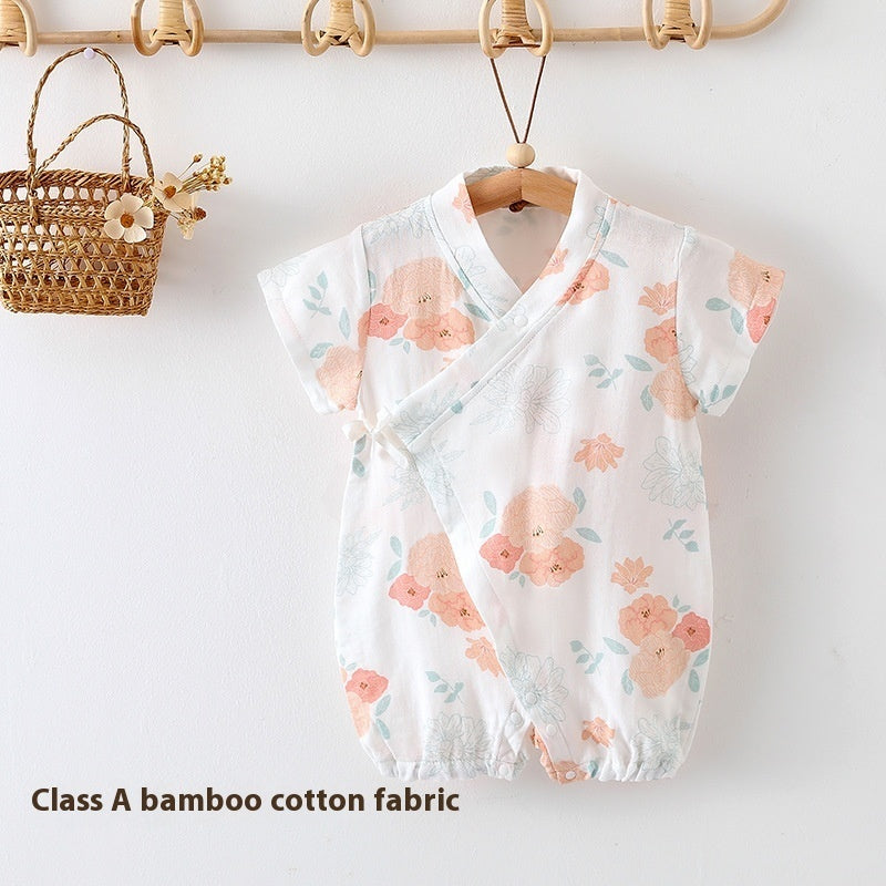 Class A Bamboo Cotton Gauze Baby Jumpsuit: Lightweight Summer Clothing for Airy Comfort