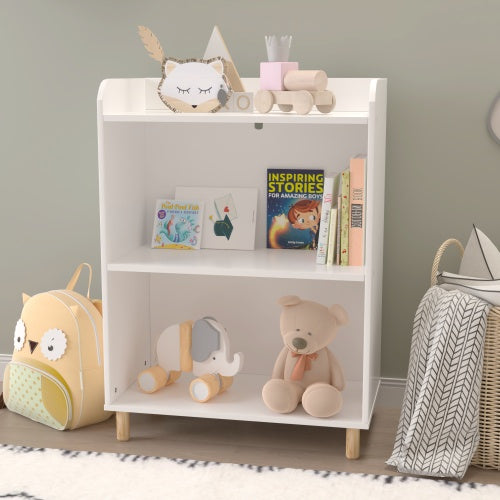Kids 3-Tier Wooden Bookcase – Multi-Purpose Storage Shelf with Safety Features