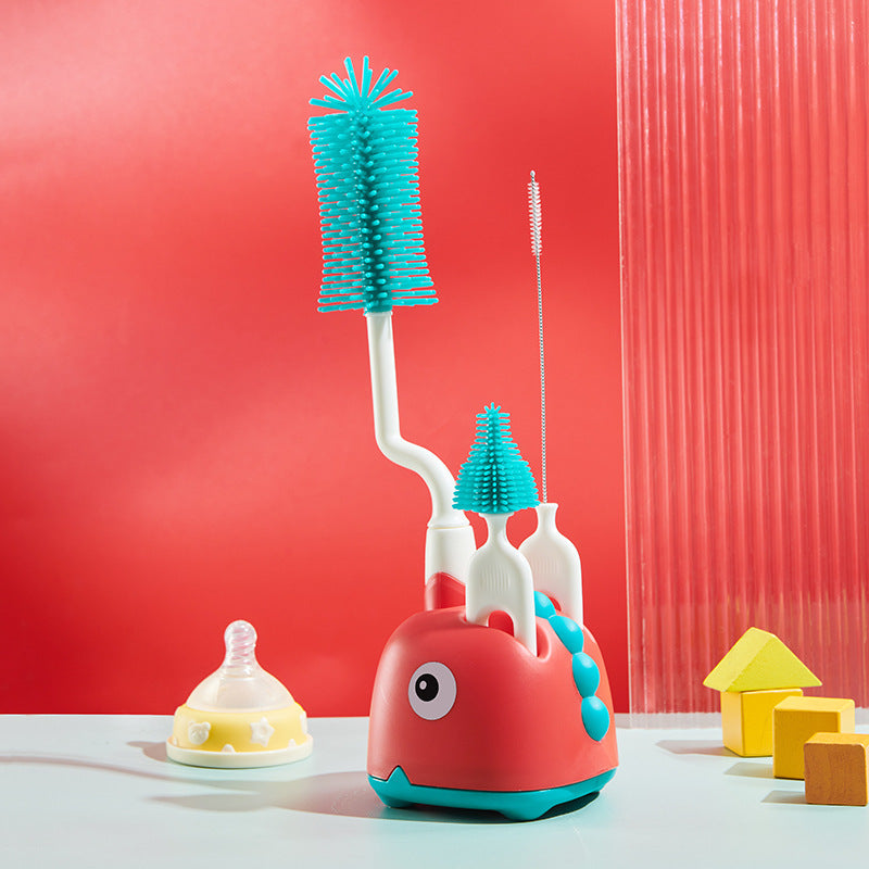 Essential Baby Bottle Brush Set with Convenient Base Nipple Attachment