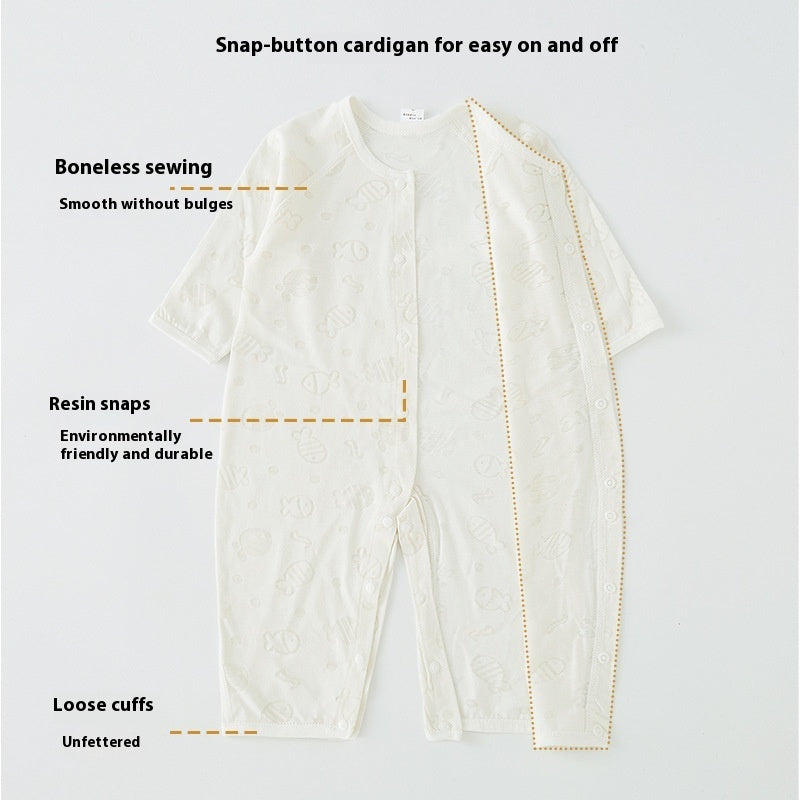 Adorable Thin Long-sleeve Newborn Jumpsuit