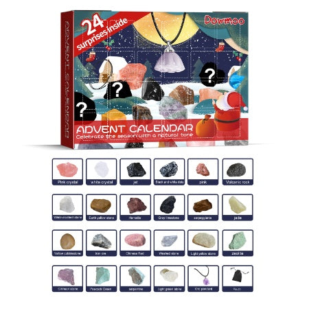 Christmas Advent Calendar Mineral Blind Box 24-Box Christmas Gift Toy Mineral Blind Box