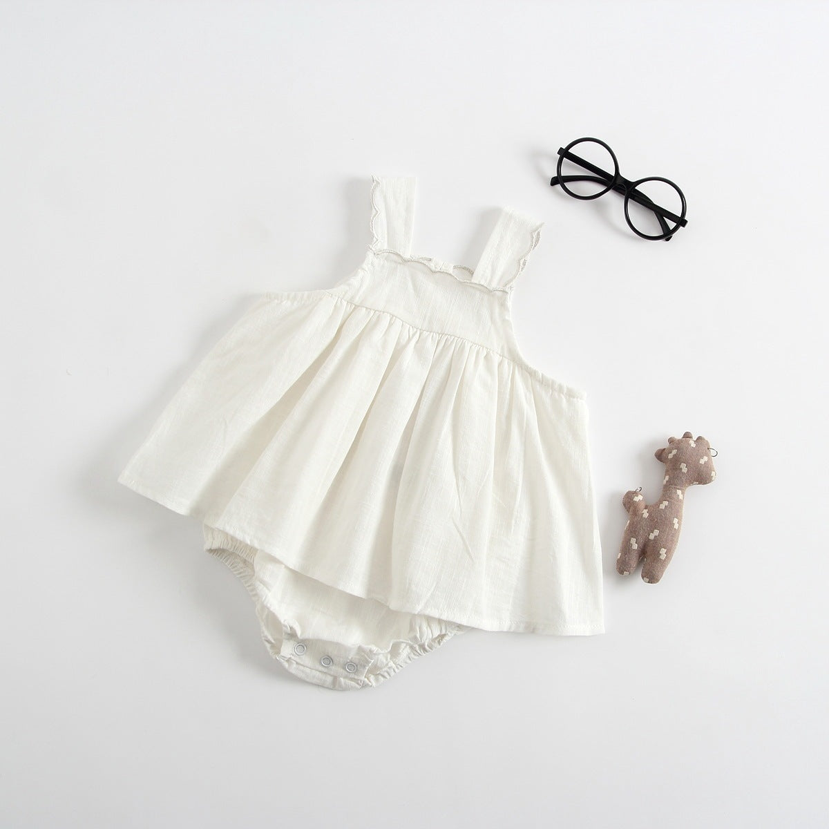 Princess Baby Romper Dress with Suspenders - Adorable Baby Outfit