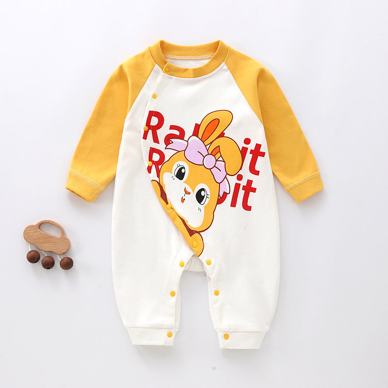 Unisex Long Sleeve Cotton Cartoon Printed Casual Climbing Suit for Babies