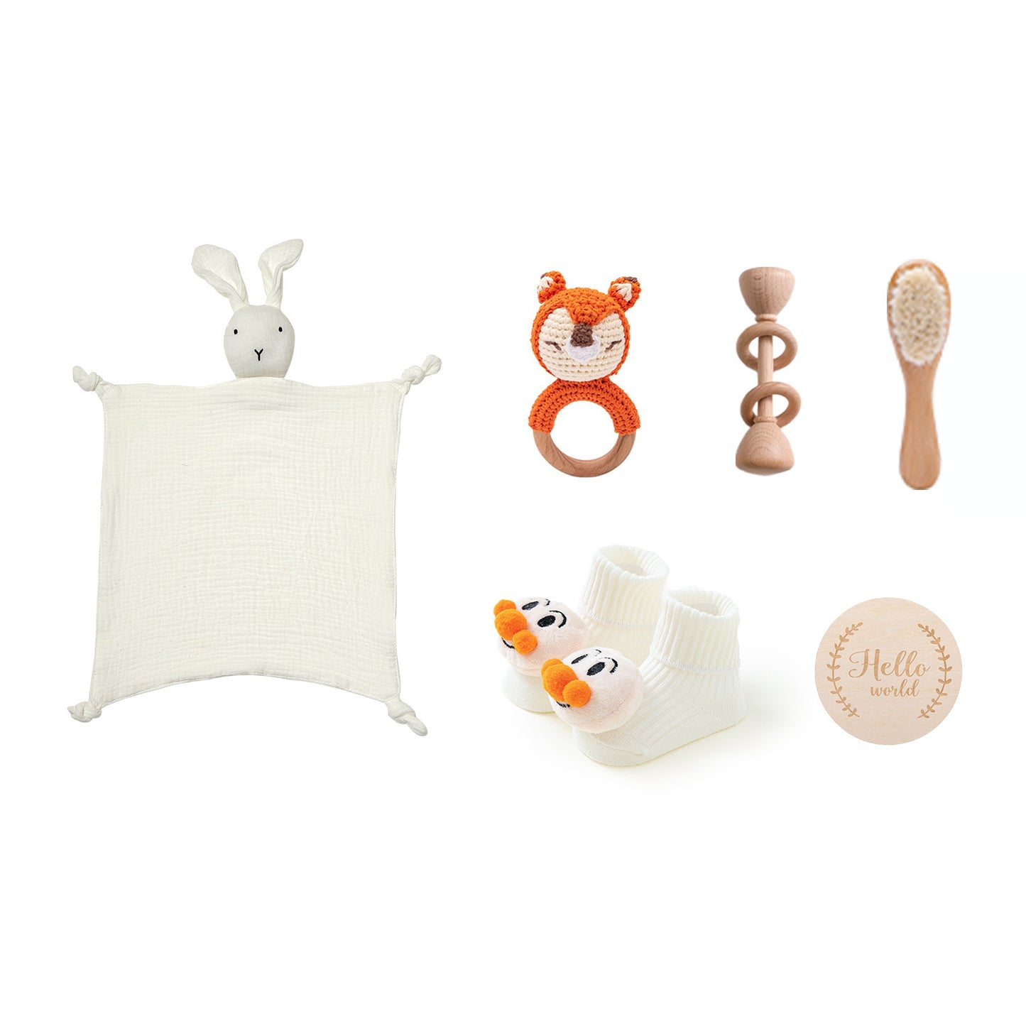 Soft and Cuddly: Infant Comfort Rattle Rabbit Bath Towel Gift Set - Perfect for Baby Showers