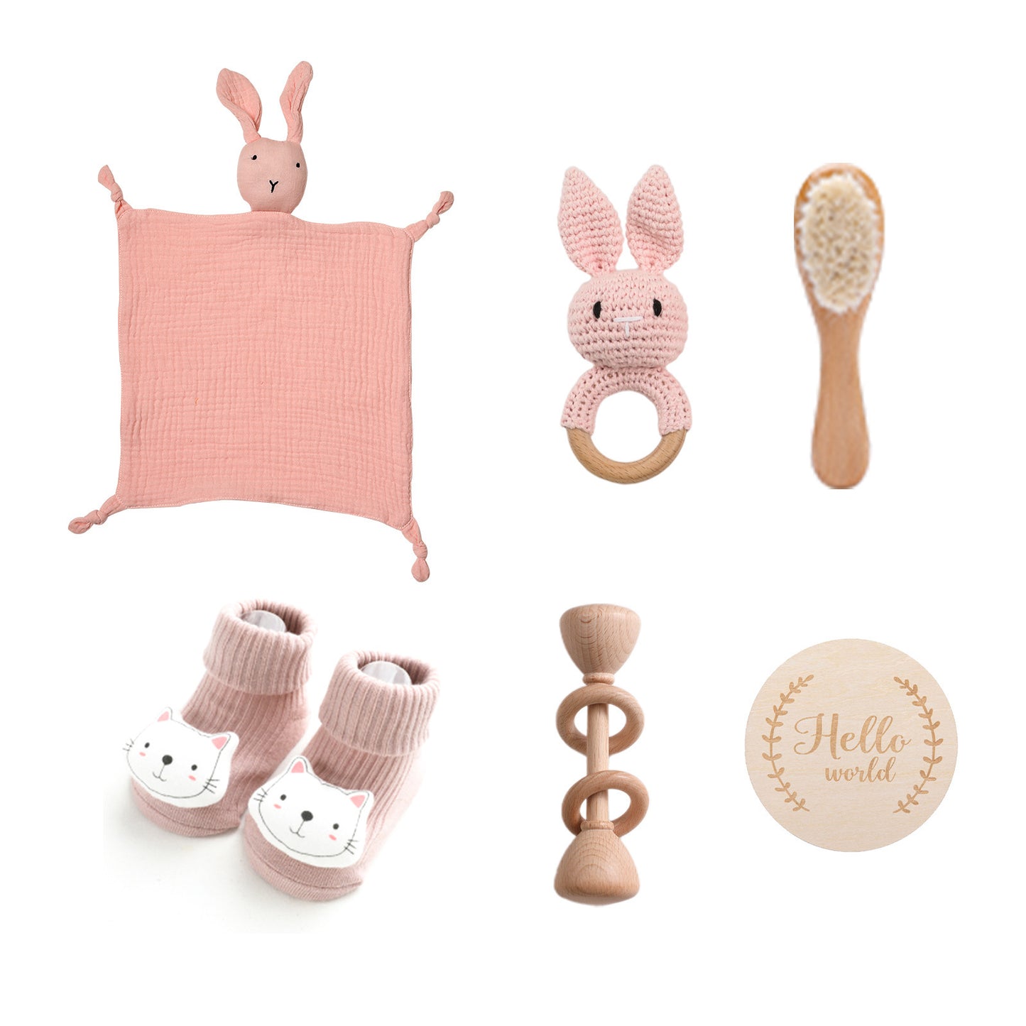 Soft and Cuddly: Infant Comfort Rattle Rabbit Bath Towel Gift Set - Perfect for Baby Showers