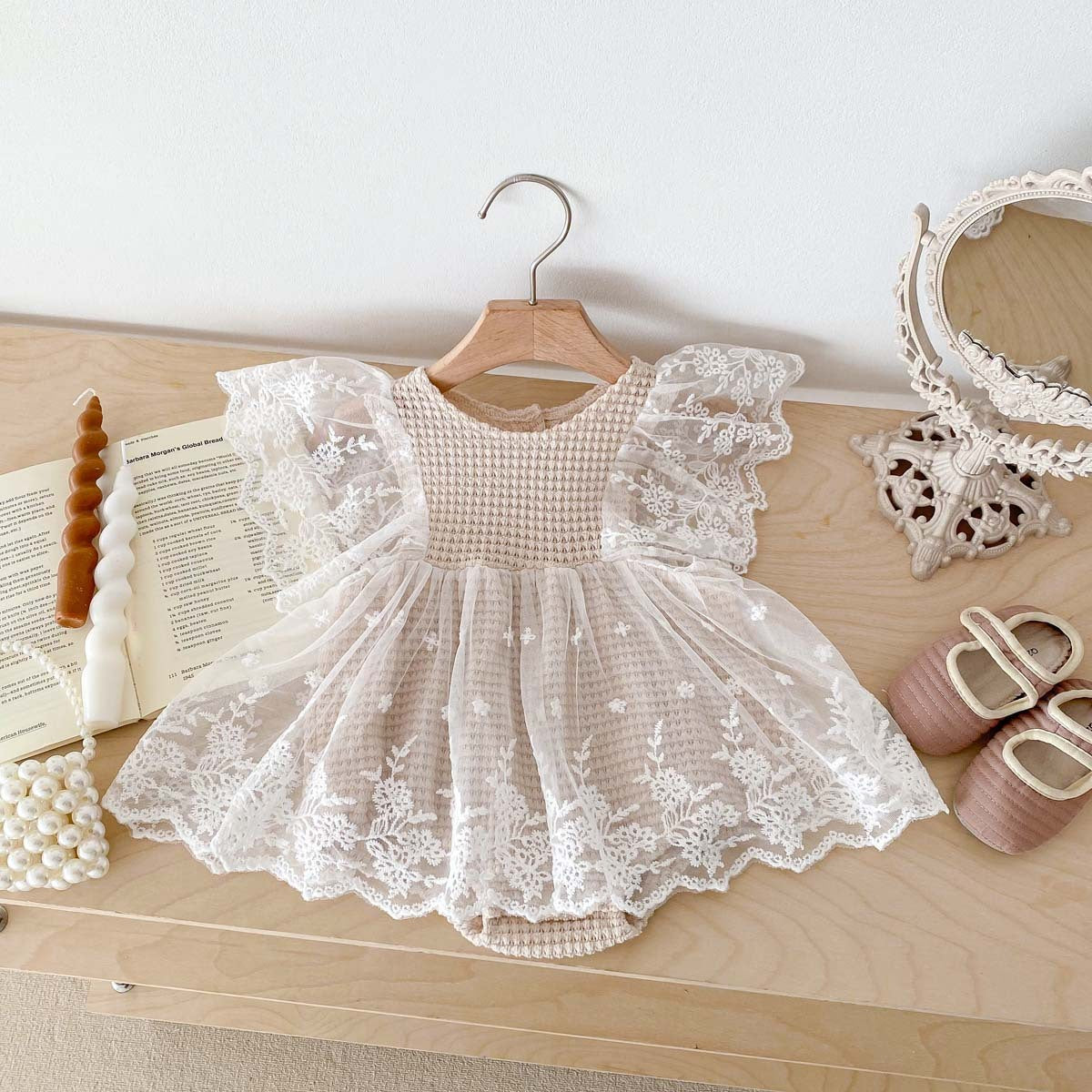 Lace Summer Flounced Sleeve Baby Dress Jumpsuit: Adorable Style for Sunny Days