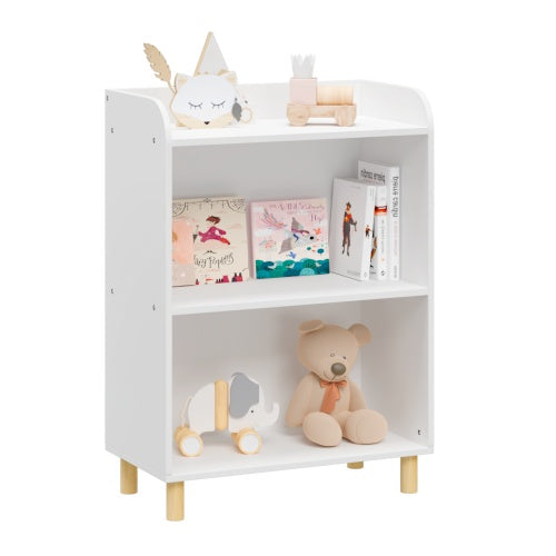 Kids 3-Tier Wooden Bookcase – Multi-Purpose Storage Shelf with Safety Features