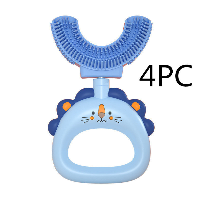Fun and Functional: Animal Design Children's U-shaped Silicone Toothbrush