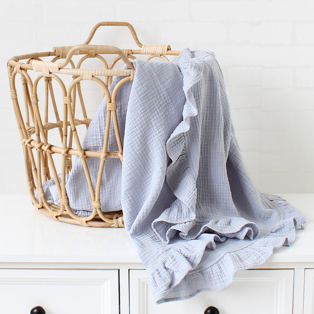 Newborn Baby Blanket with Ruffle Detail: Adorable and Soft Infant Bedding