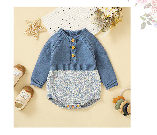 Irresistibly Cute: Infant Long Sleeve Siamese Triangle Rompers for Your Little One!