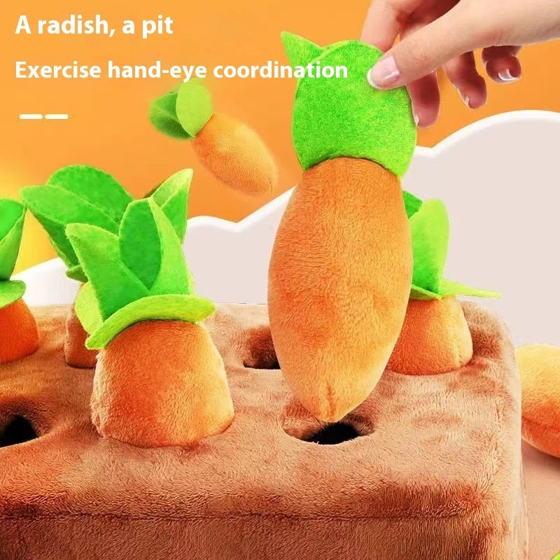 Interactive Baby Pulling Radishes Plush Toy for Action-Packed Fun and Biteable Training