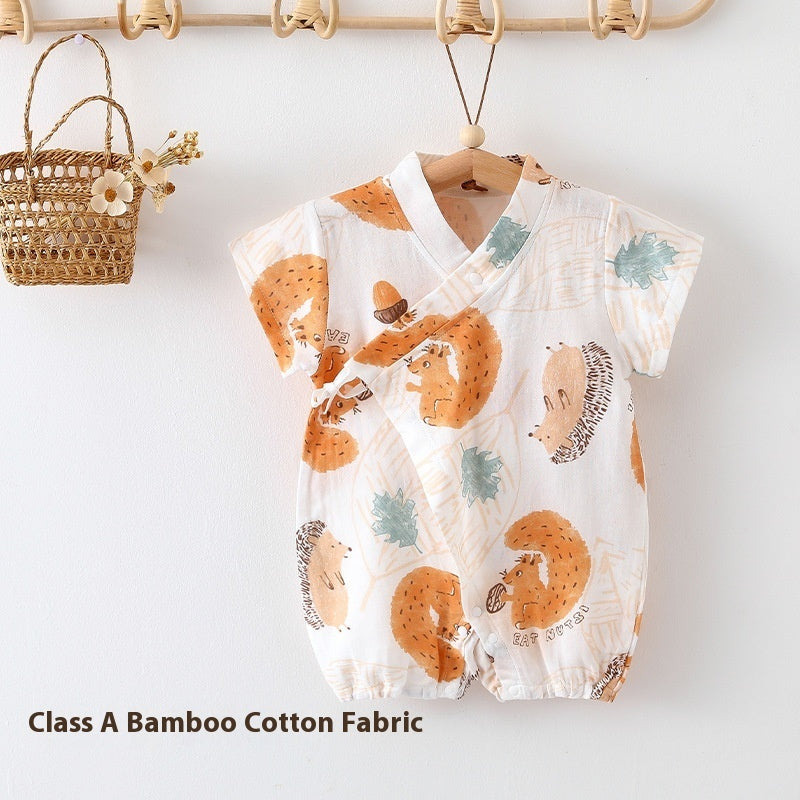 Class A Bamboo Cotton Gauze Baby Jumpsuit: Lightweight Summer Clothing for Airy Comfort