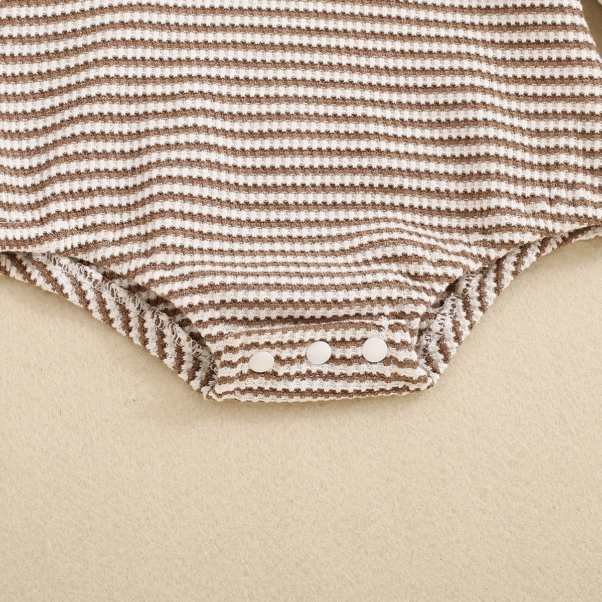 Baby Boys & Girls Long Sleeve Multi-Color Stripe Pattern Triangle Jumpsuit