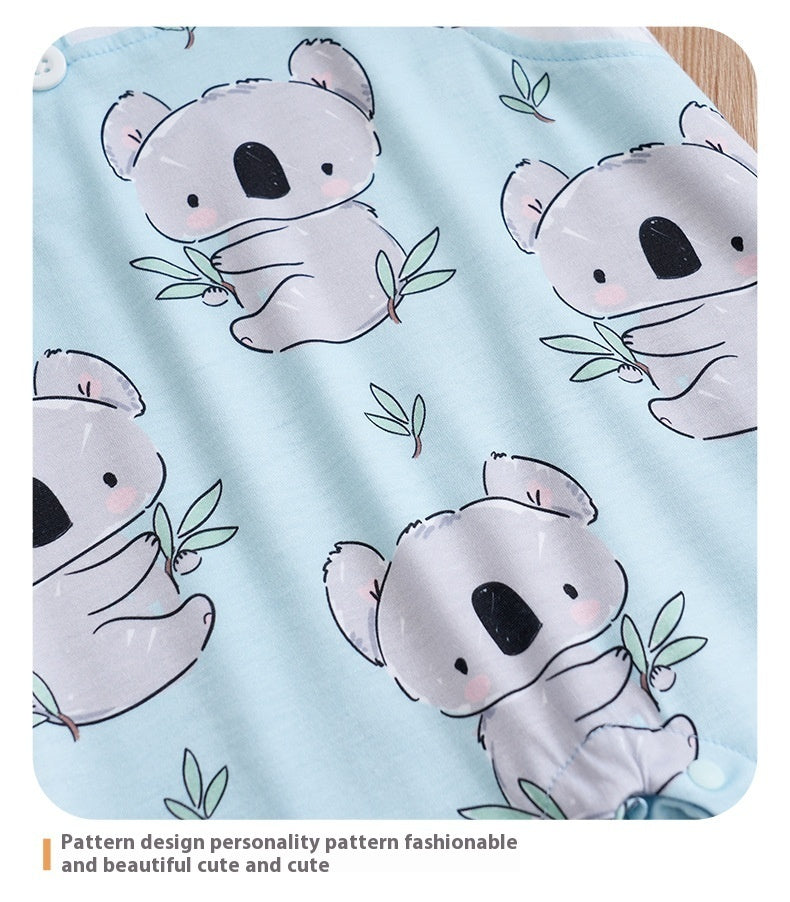 Adorable Summer Koala Print Baby Jumpsuit