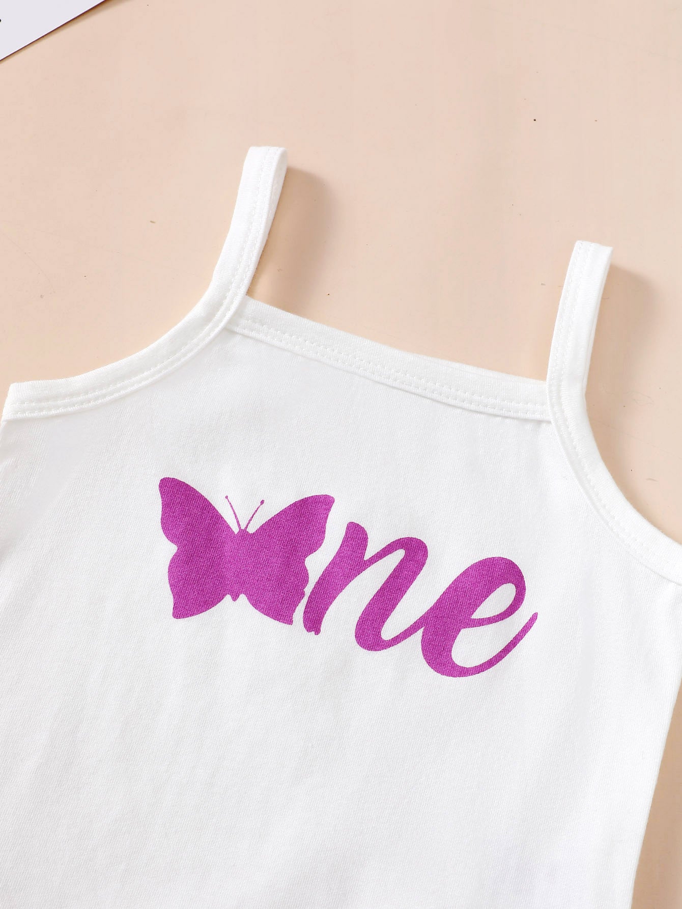 Adorable Baby Girl's Butterfly Printed Rompers Crawling Suit Two-Piece Set"