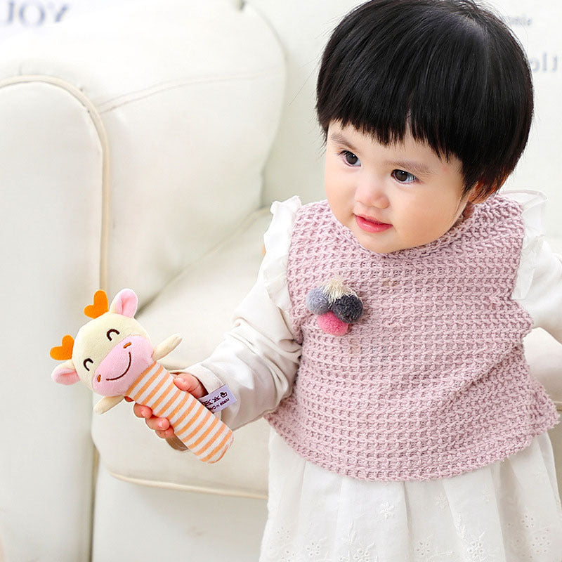 Adorable Baby Stick Animal Hand-Held Rattle Comfort Toy - Soothing and Fun