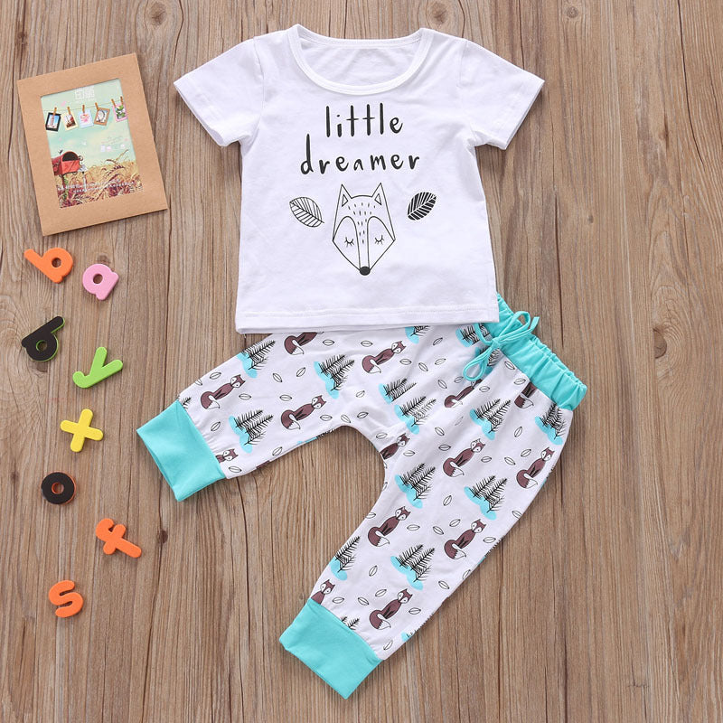 Cozy Coordination: Newborn Baby T-shirt Tops + Pants Outfit Set for Little Boys and Girls