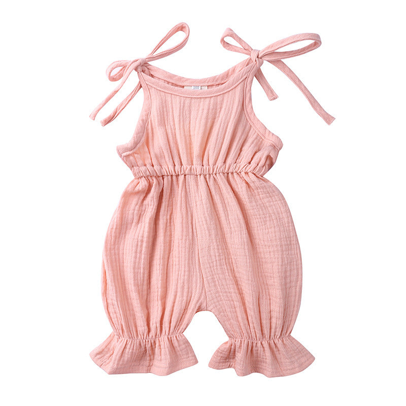 Stylish Newborn Toddler Baby Girls' Sleeveless Solid Romper Jumpsuit Outfit - Latest Arrivals