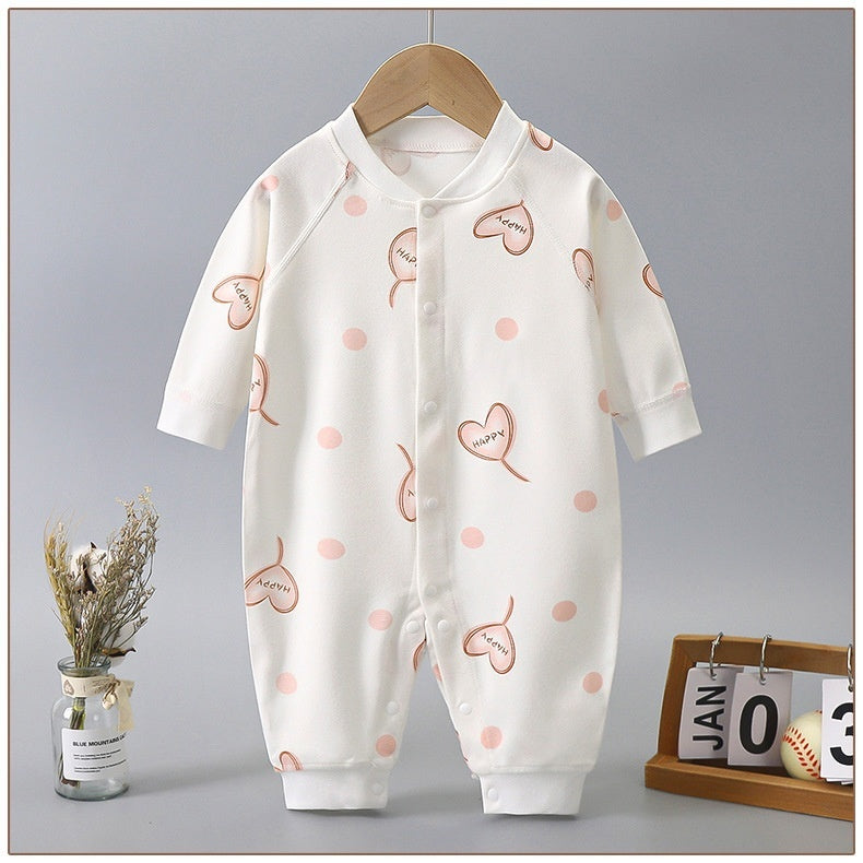 Printed Cotton Baby Jumpsuits - Long Sleeve Autumn & Spring Baby Clothes