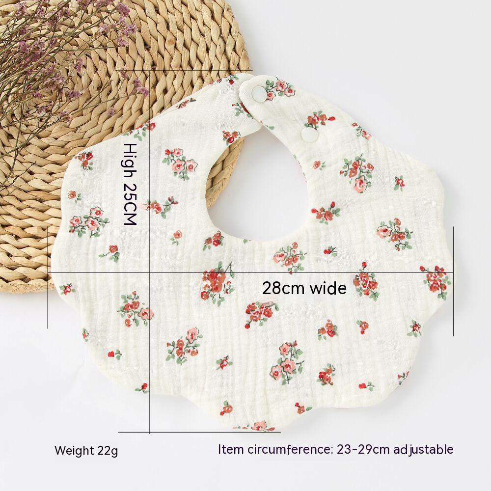 Adorable Baby Printed Saliva Towel: Soft Cotton Gauze Wavy Bib for Children