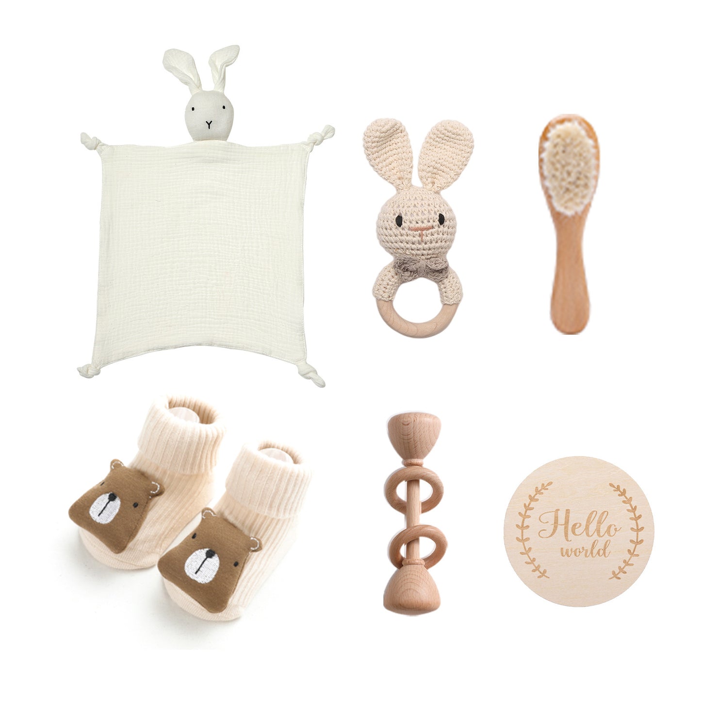 Soft and Cuddly: Infant Comfort Rattle Rabbit Bath Towel Gift Set - Perfect for Baby Showers