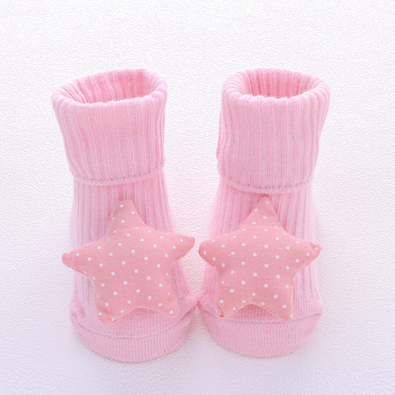 Comfortable Newborn Baby Room Socks with Double Needle Design for Non-Slip, Roomy Fit