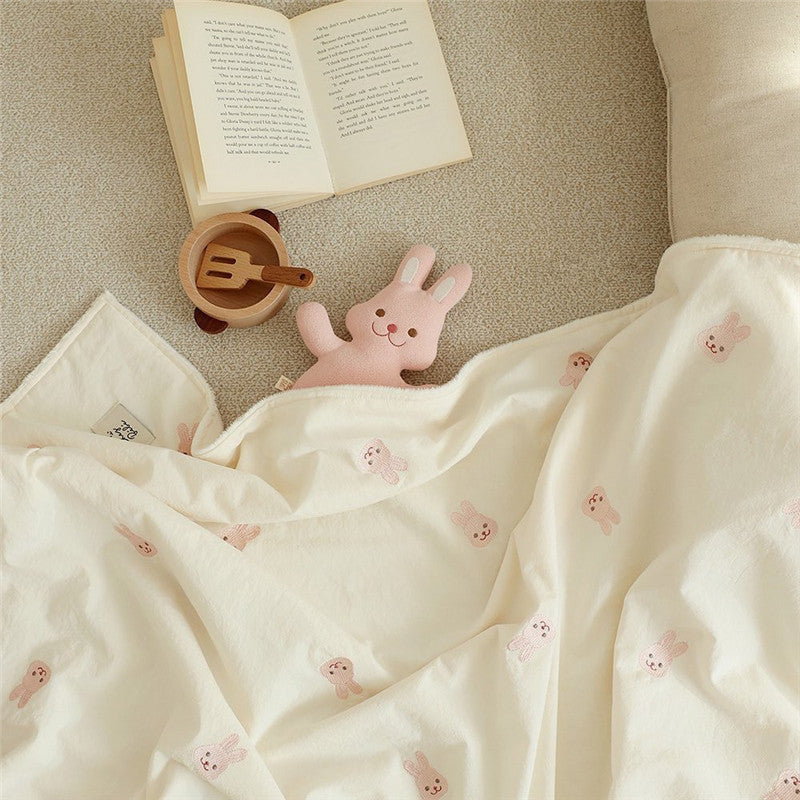 Soft and Fluffy Cute Baby Bear Blanket - Half Velvet Comfort