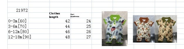 Boy's Western Element Printed Short Sleeve Rompers: Trendy and Comfortable