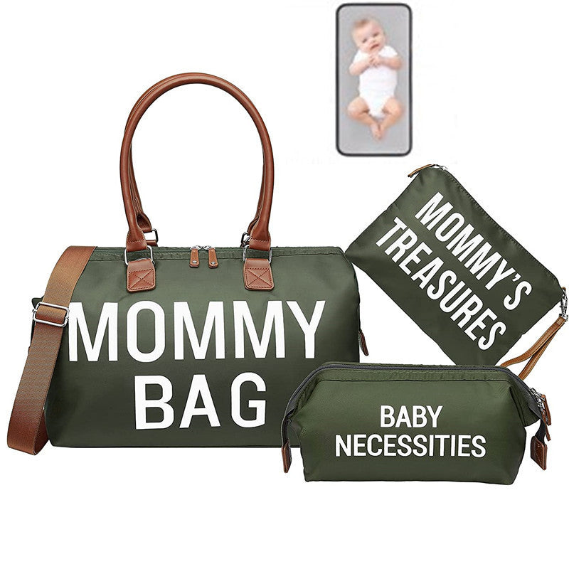 Essential Travel Companion: 3-Piece Portable Bag Set Tailored for Moms on the Go!