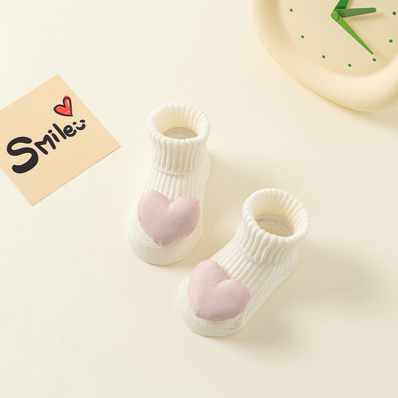 Comfortable Newborn Baby Room Socks with Double Needle Design for Non-Slip, Roomy Fit