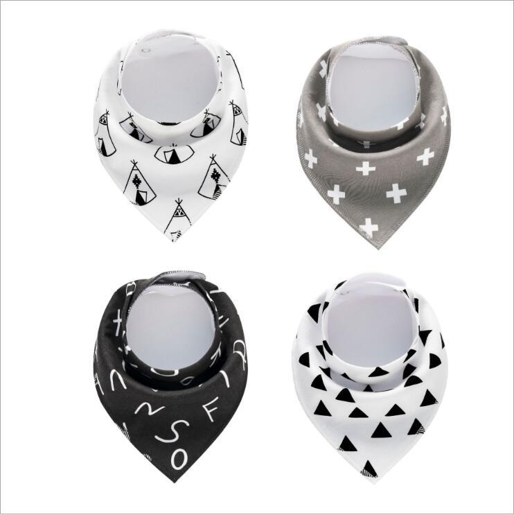 4pcs Printed Baby Bibs and Burp Cloth Set: Adorable and Absorbent Essentials