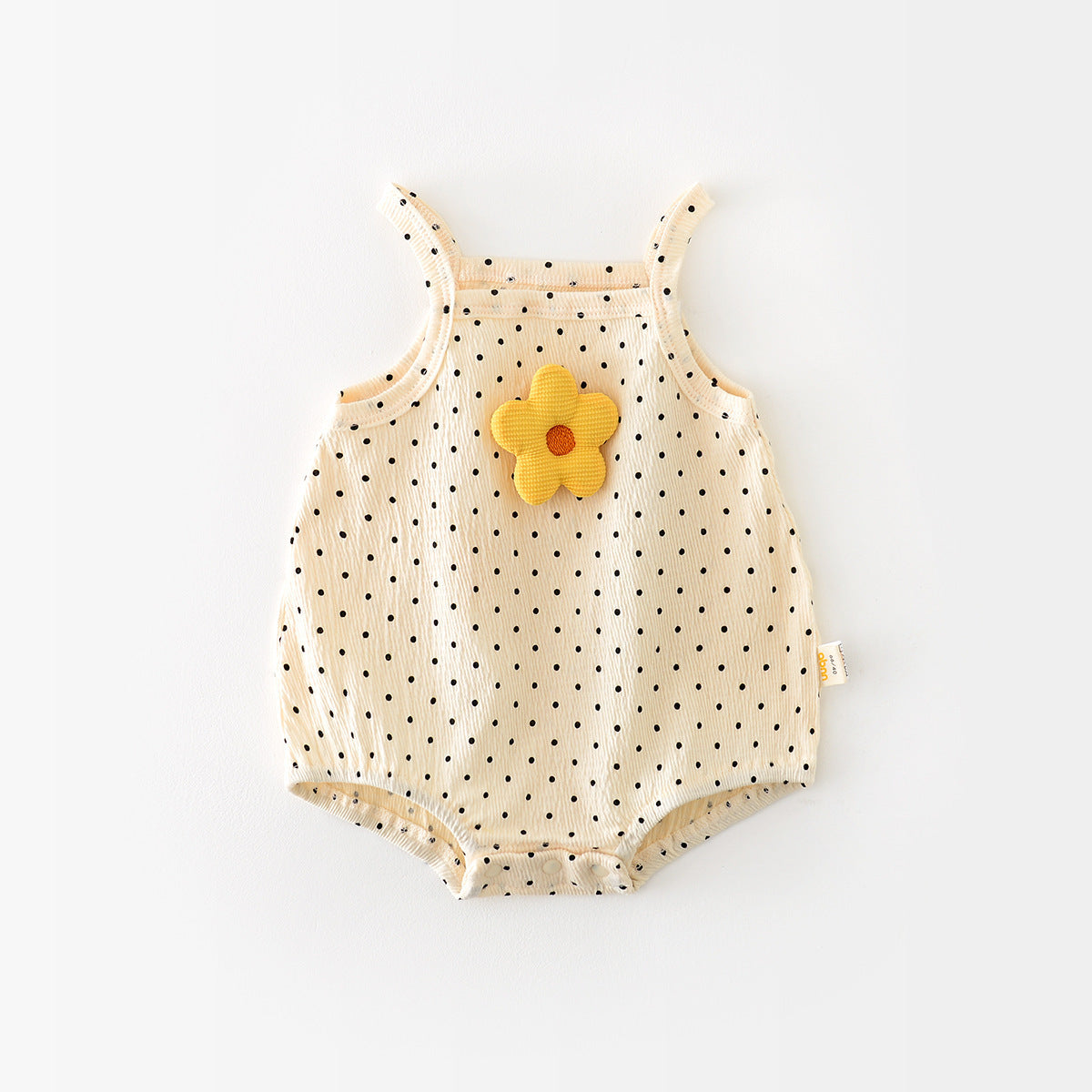 Irresistible Infant Summer Spaghetti Strap Flower and Bear Design Jumpsuit