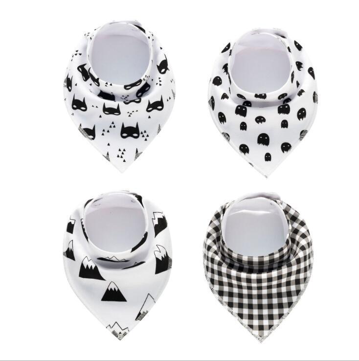 4pcs Printed Baby Bibs and Burp Cloth Set: Adorable and Absorbent Essentials