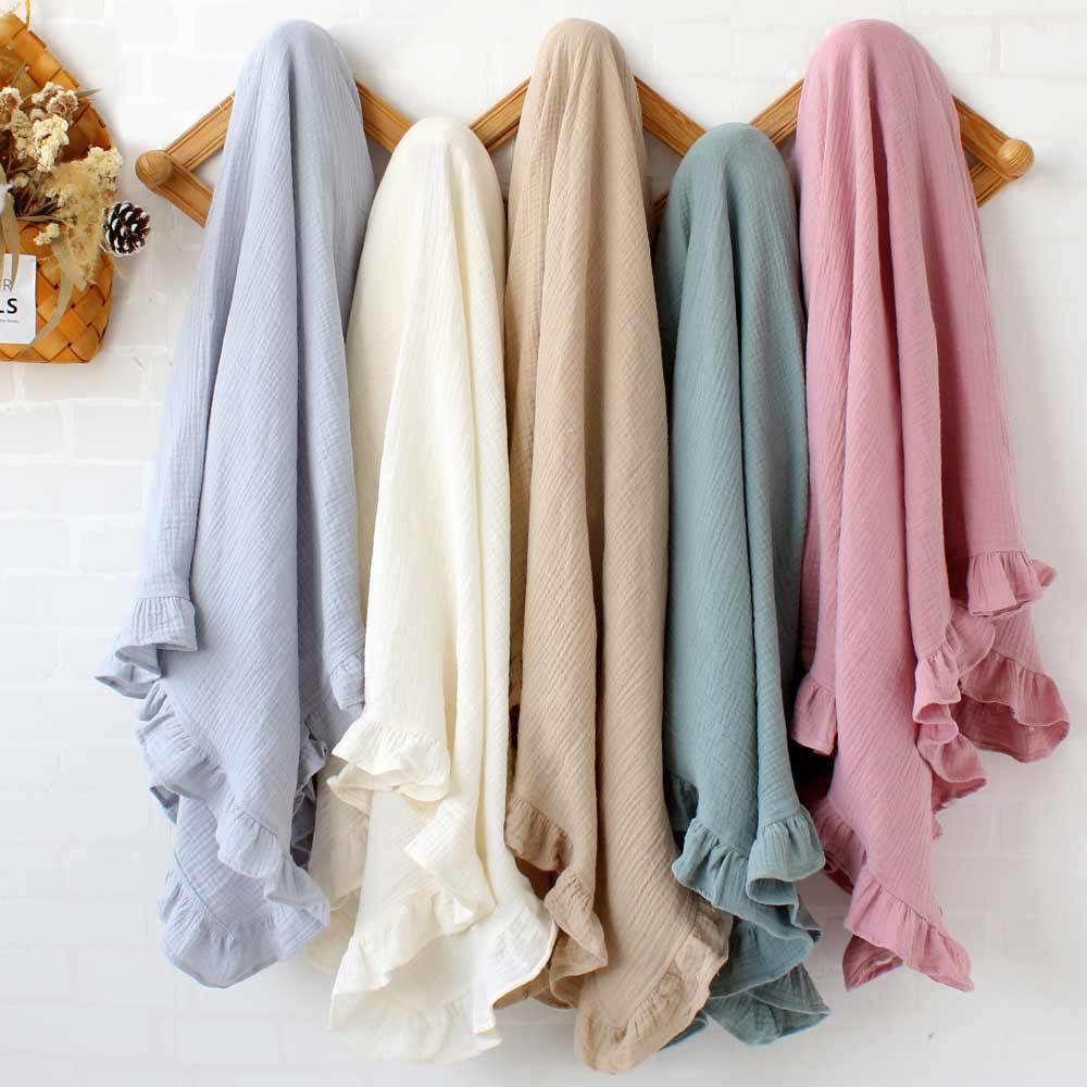Newborn Baby Blanket with Ruffle Detail: Adorable and Soft Infant Bedding