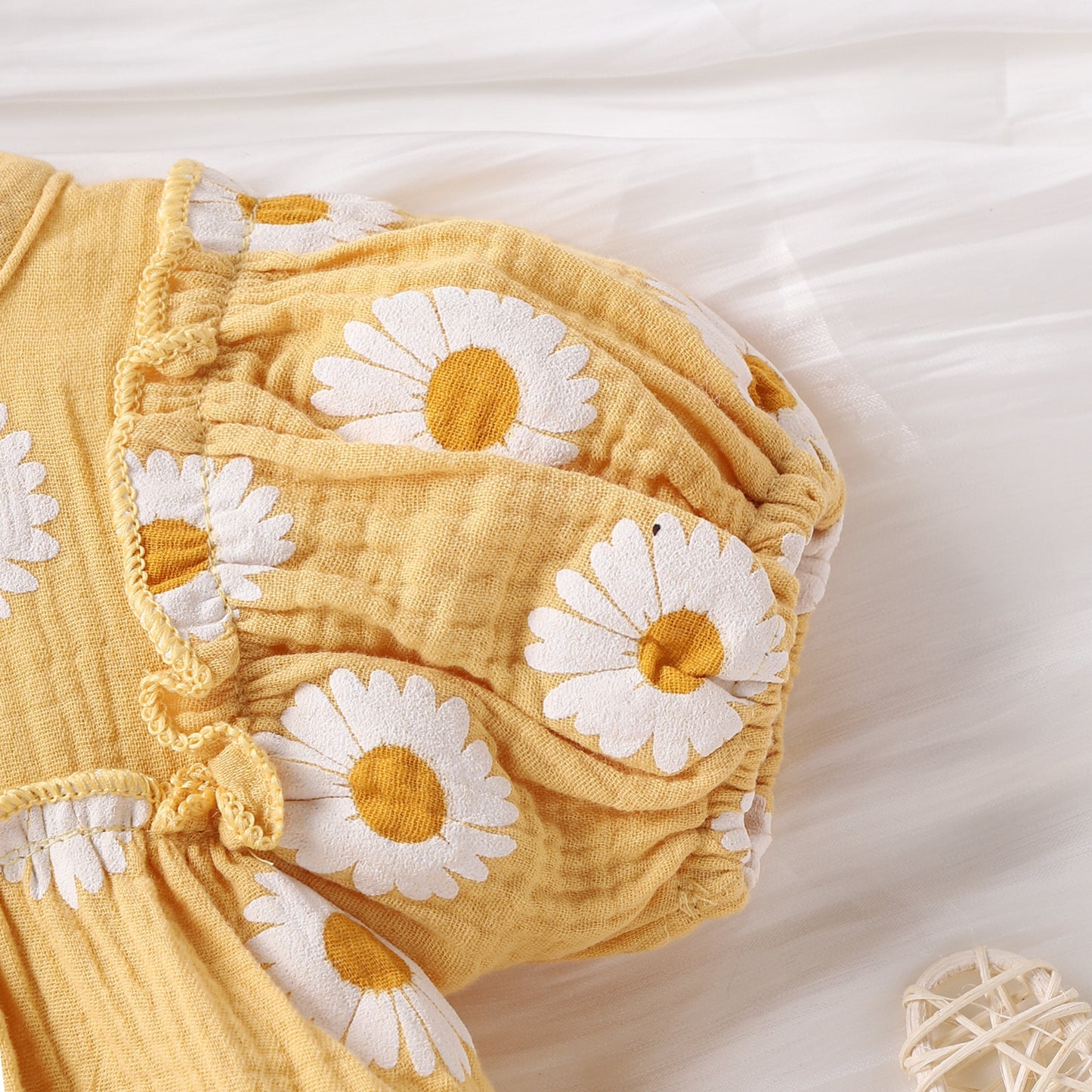 Summer Baby Girl Floral Puff Sleeve Romper Set with Headband | Adorable Prints