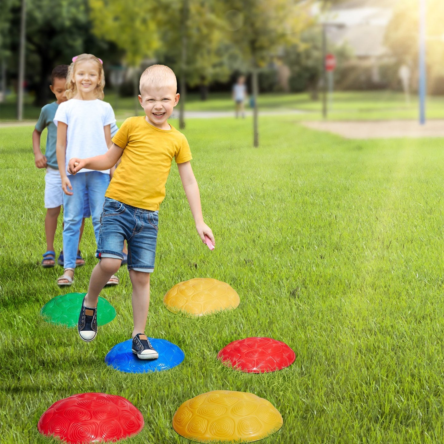 Kids Balance Stepping Stones – 6-Piece Sensory Obstacle Course for Indoor & Outdoor Play