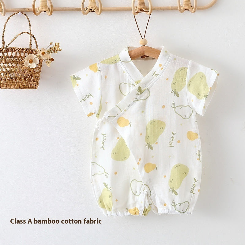 Class A Bamboo Cotton Gauze Baby Jumpsuit: Lightweight Summer Clothing for Airy Comfort