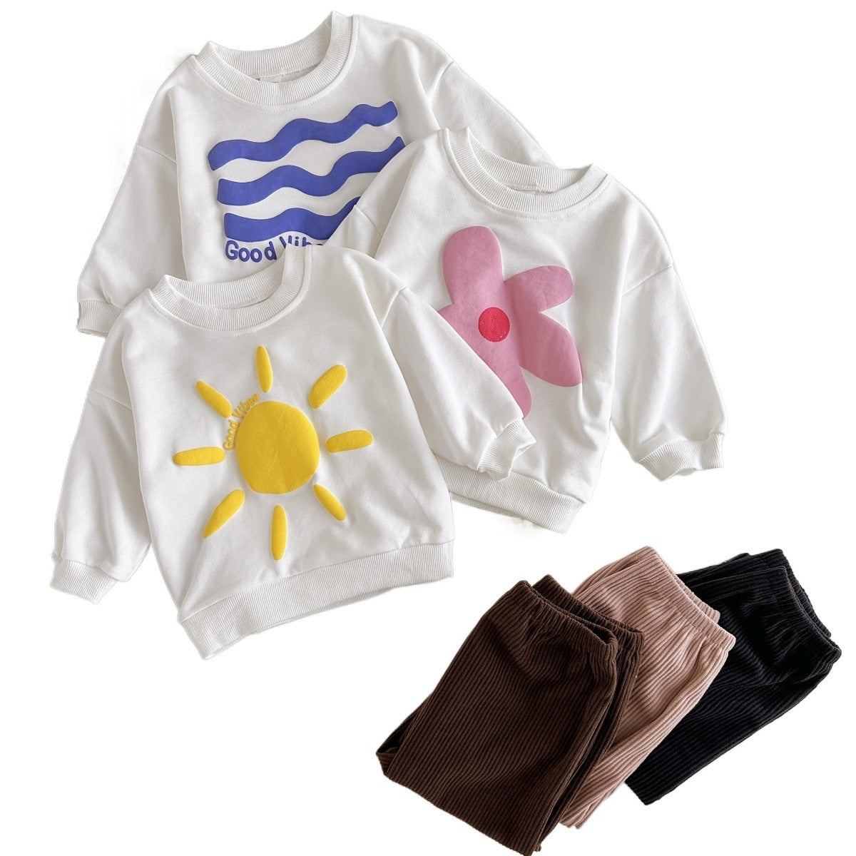 Cute Printed Baby Long-Sleeve and Pants Set: Stylish Comfort for Your Little One