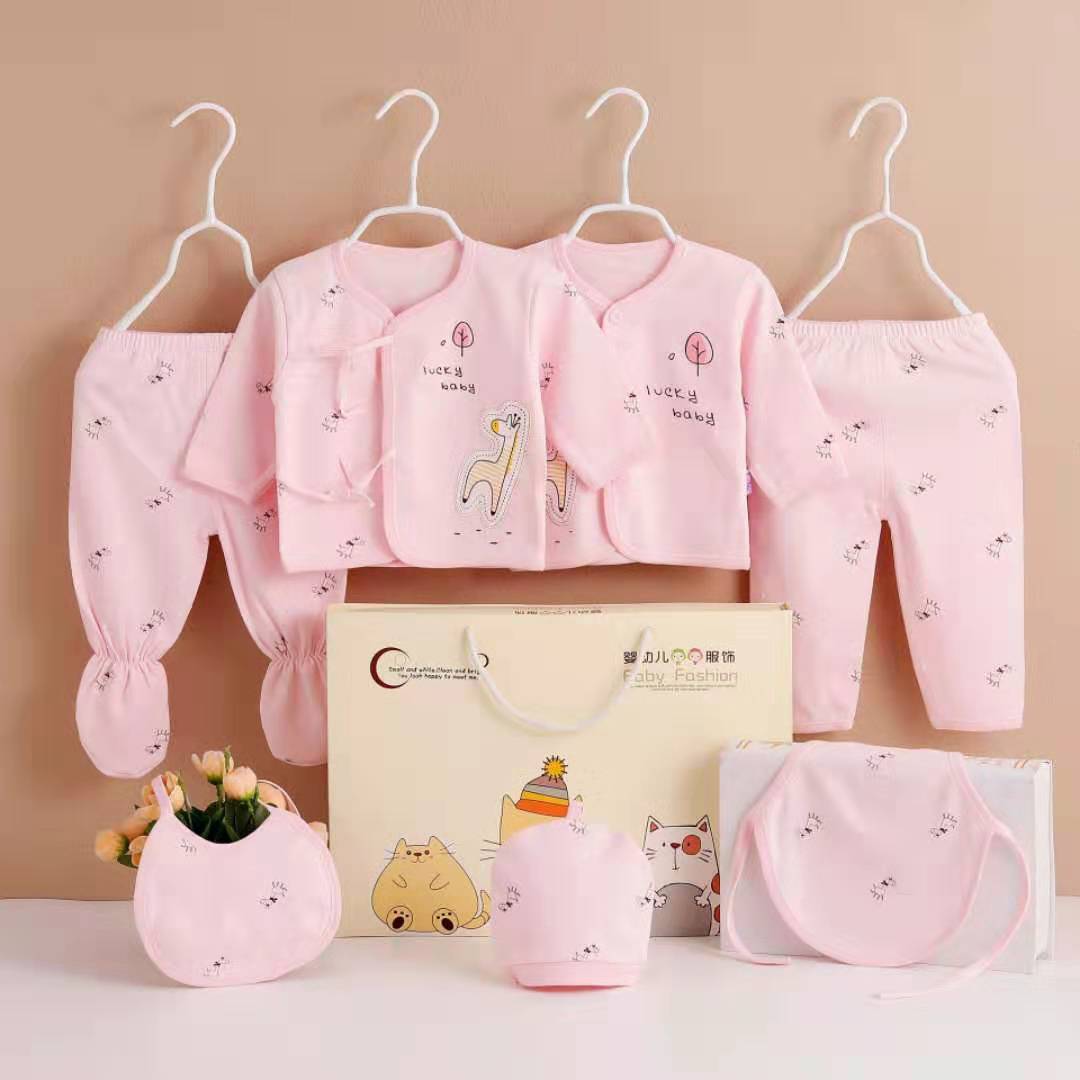 Newborn Cotton Cartoon Printed Long Sleeve Spring & Autumn Clothes Set
