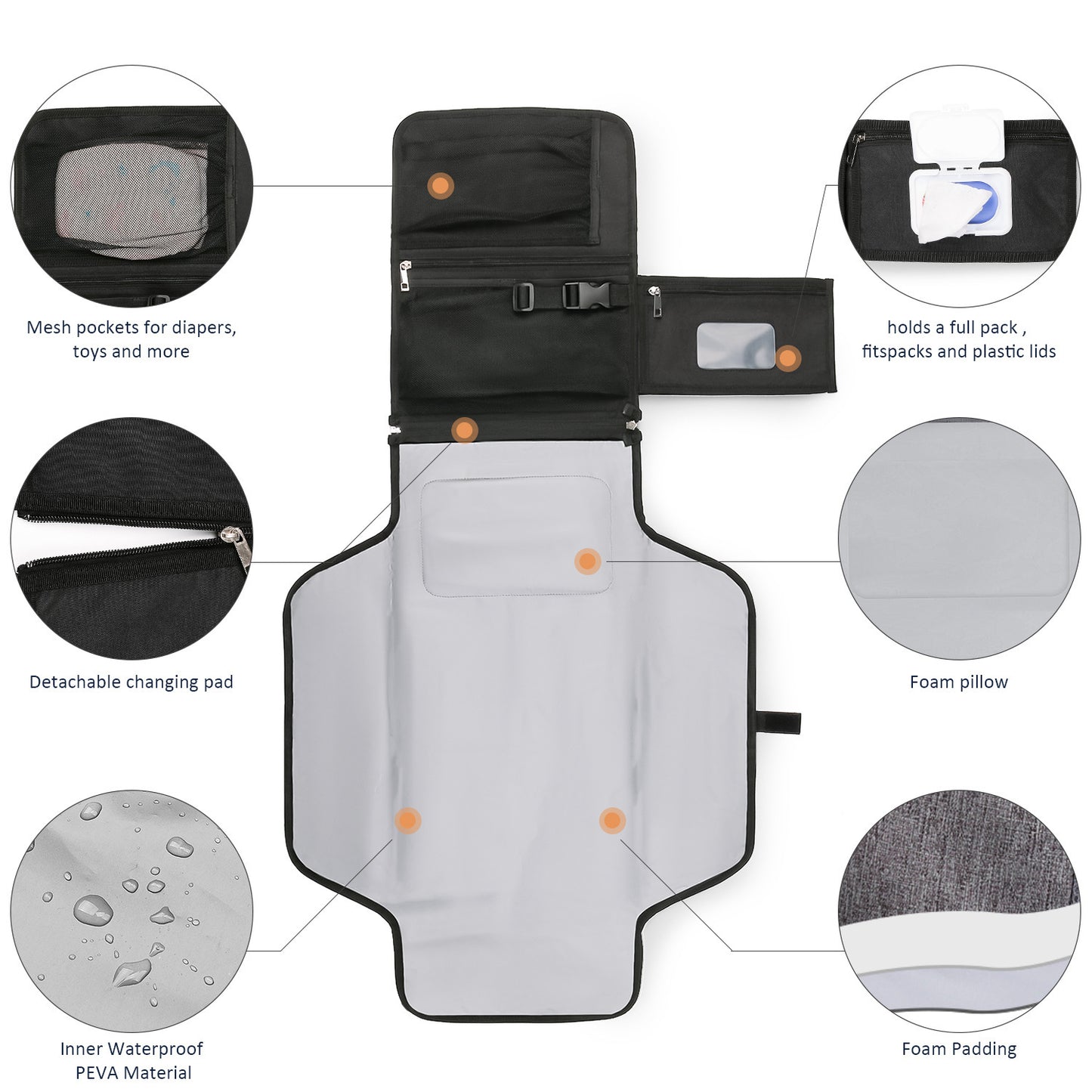 Folding Waterproof Portable Baby Essentials and Diaper Pad: On-the-Go Comfort for Your Little One
